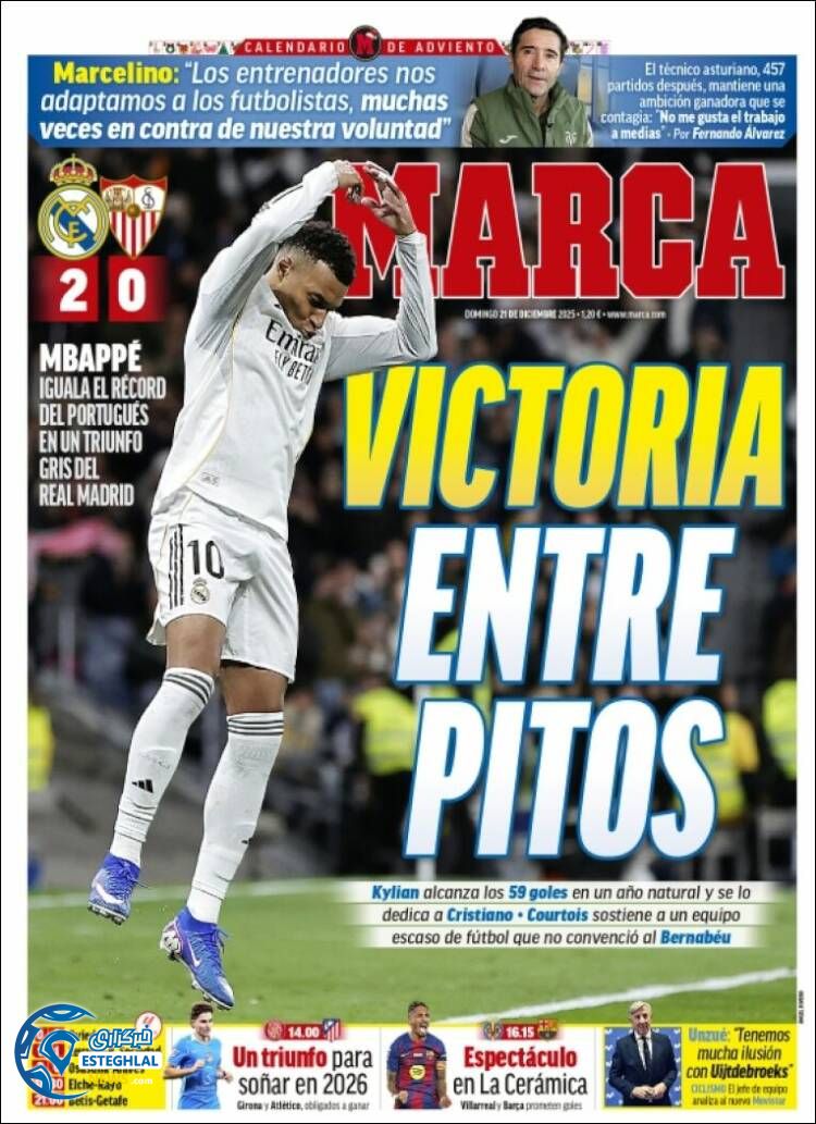 روزنامه ورزشی مارکا  یکشنبه 30 آذر 1404 