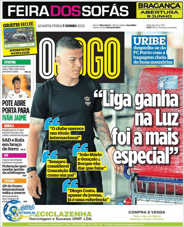 روزنامه ورزشی اوجوگو چهارشنبه 17 خرداد 1402 