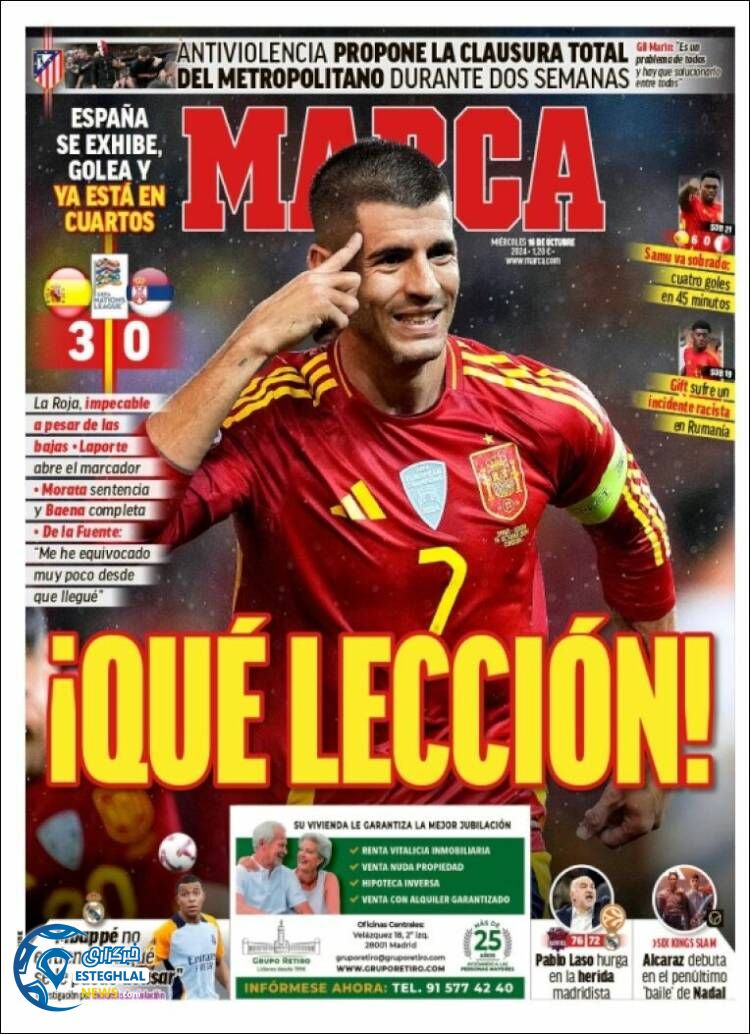 روزنامه ورزشی مارکا چهارشنبه 25 مهر 1403 