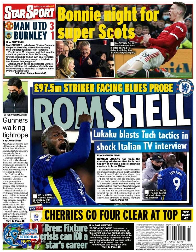 روزنامه ورزشی استار اسپورت جمعه 10 دی 1400