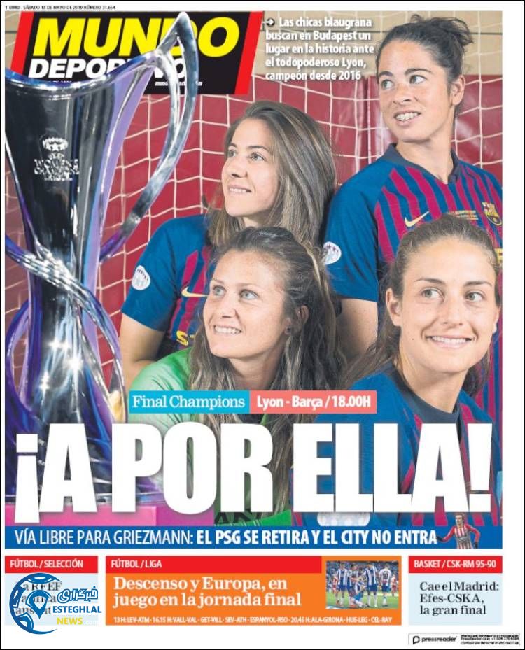 روزنامه ورزشی موندو دپورتیوو شنبه 28 اردیبهشت 1398