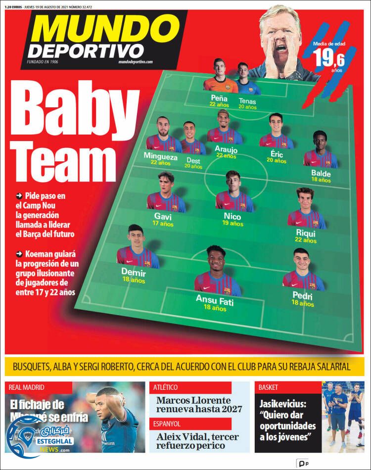 روزنامه ورزشی موندو دپورنیوو پنجشنبه 28 مرداد 1400