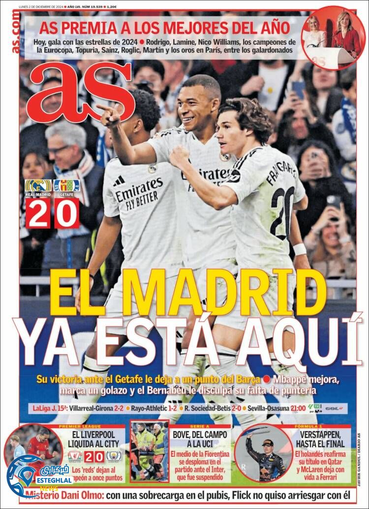 روزنامه ورزشی  آ اس دوشنبه 12 آذر 1403 