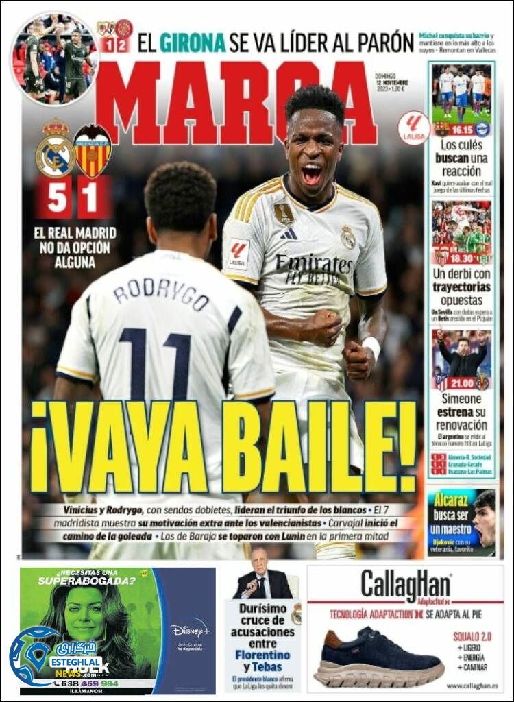 روزنامه ورزشی مارکا یکشنبه 21 آبان 1402 