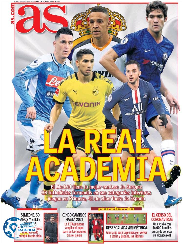 روزنامه ورزشی آاس سه شنبه 9 اردیبهشت 1399