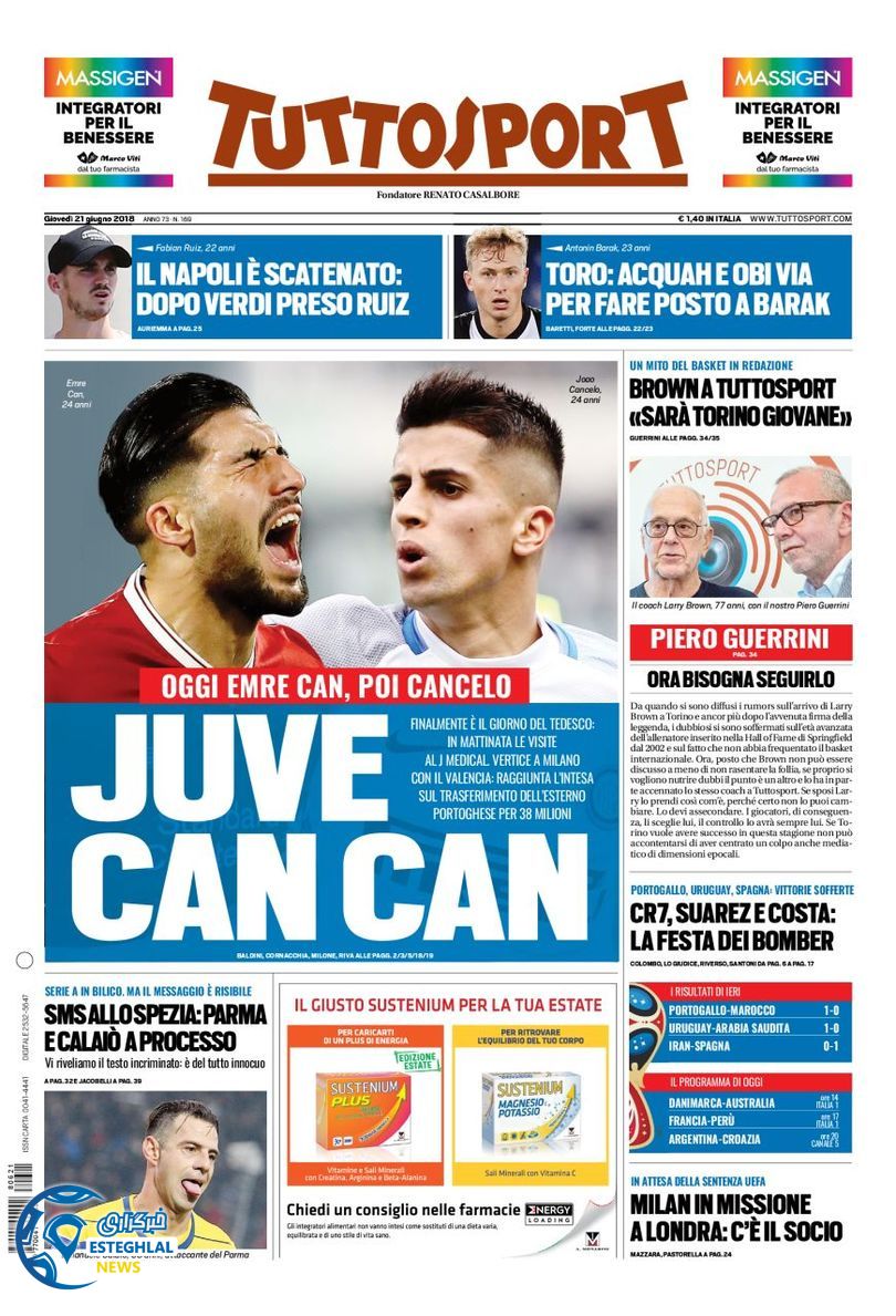 روزنامه ورزشی توتو اسپورت پنجشنبه 31 خرداد 1397