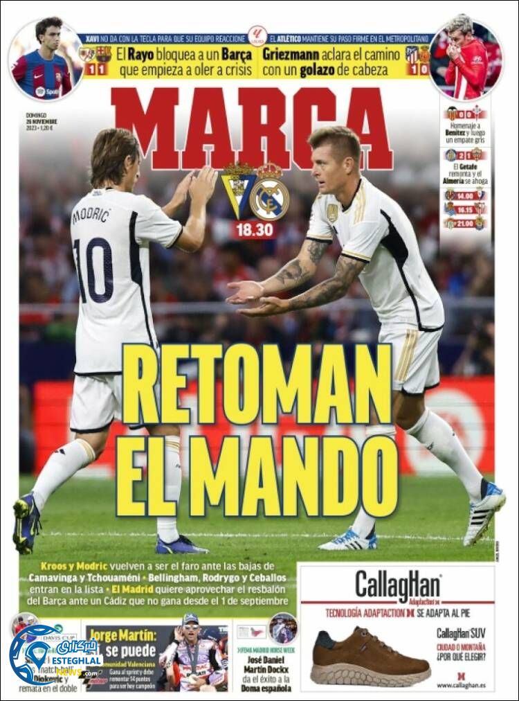 روزنامه ورزشی مارکا یکشنبه 5 آذر 1402 