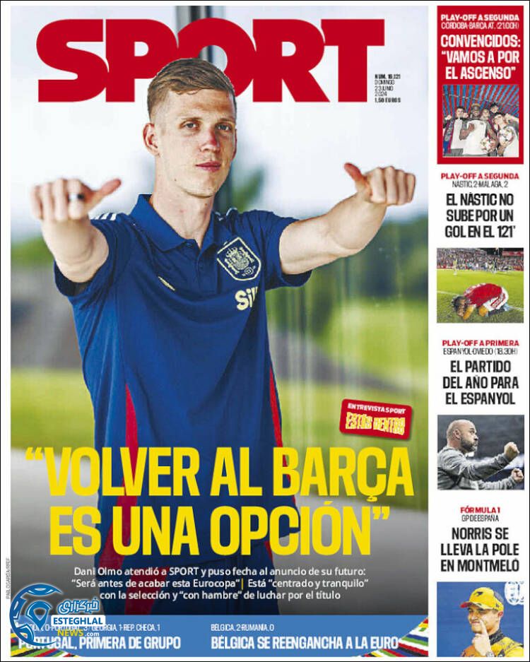 روزنامه ورزشی اسپورت یکشنبه 3 تیر 1403 