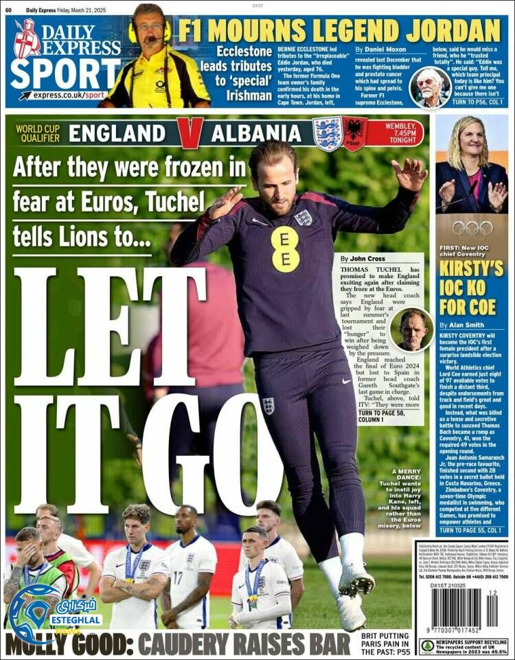 روزنامه  ورزشی اکسپرس اسپورت جمعه 1 فروردین 1404 