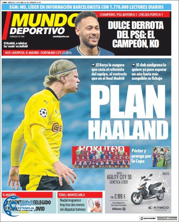 روزنامه ورزشی موندو دپورتیوو چهارشنبه 25 فروردین 1400