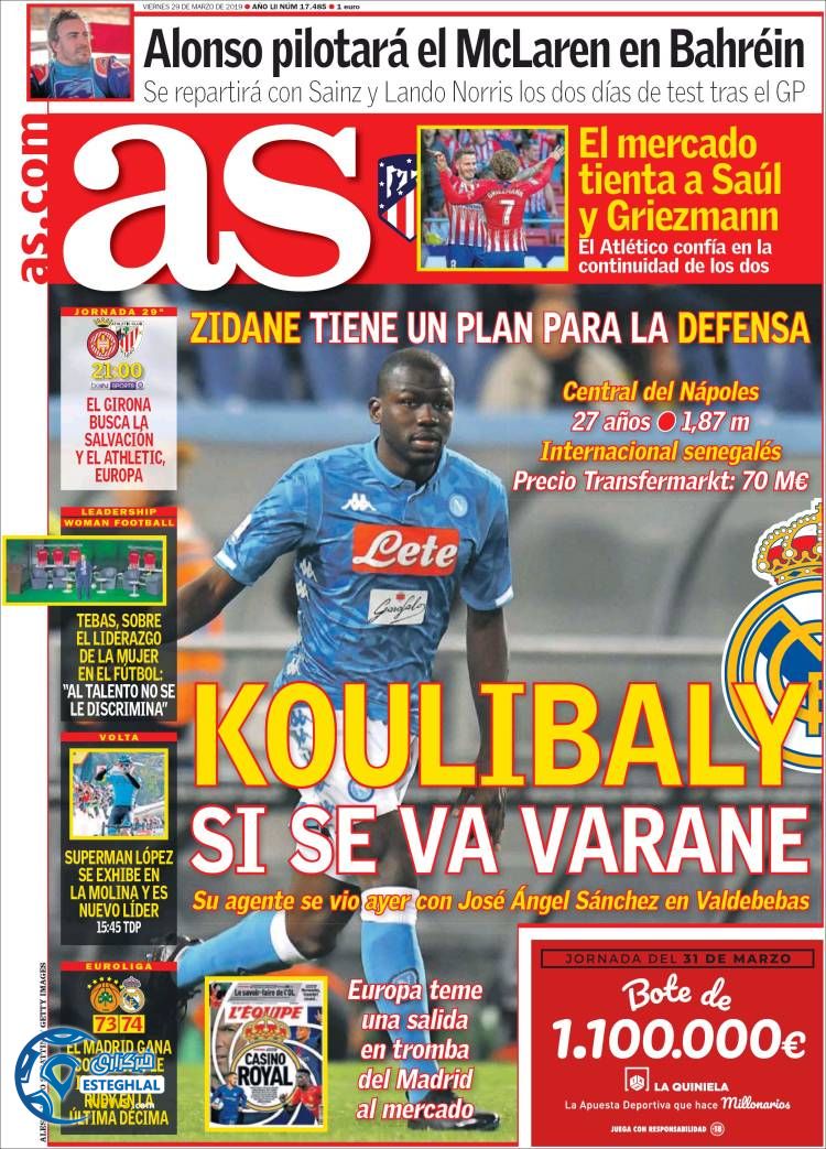 روزنامه ورزشی آاس جمعه 9 فروردین 1398