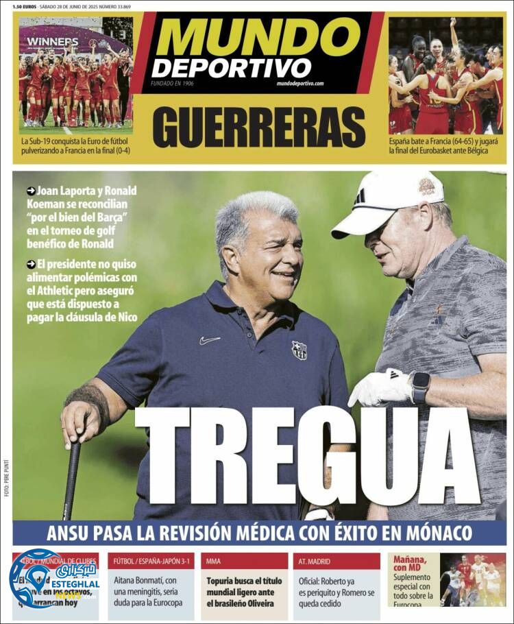 روزنامه ورزشی موندو دپورتیوو شنبه 7 تیر 1404  