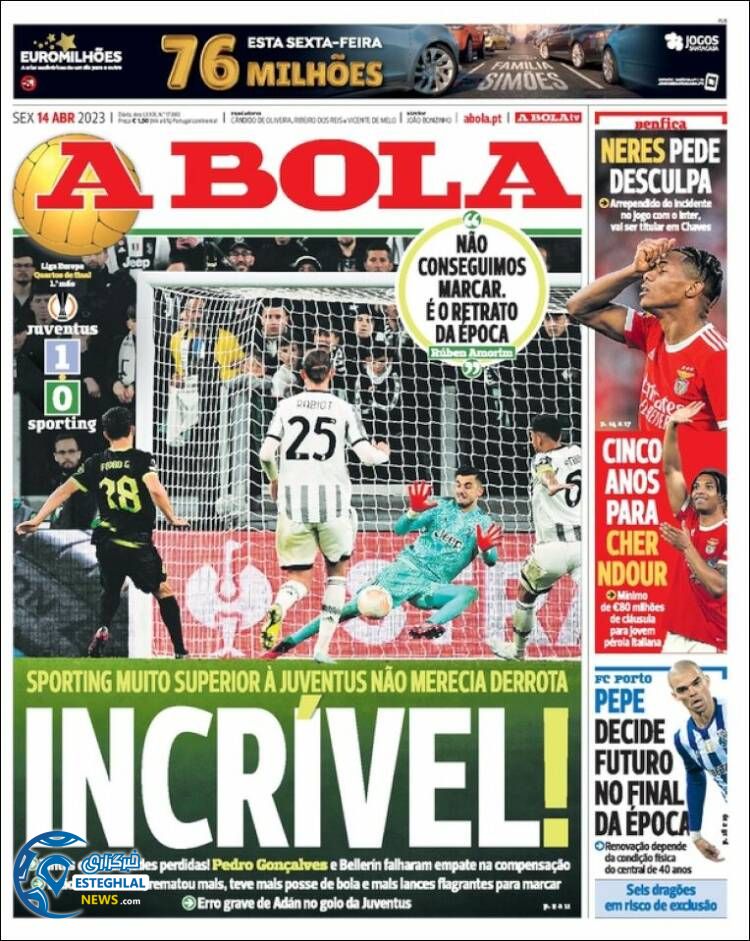 روزنامه  ورزشی آبولا جمعه 25 فروردین 1402 