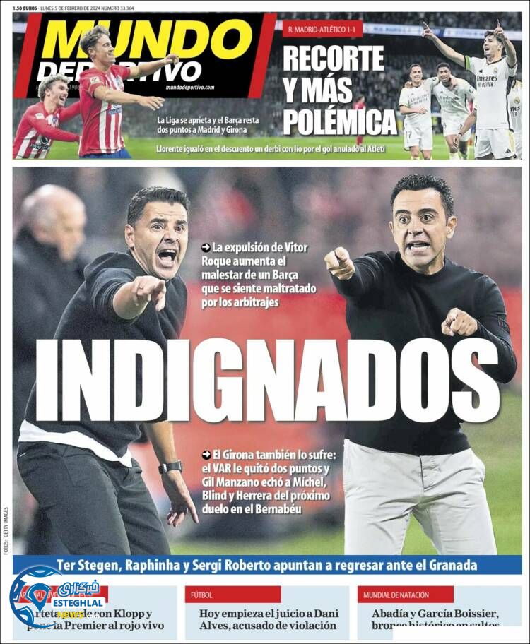 روزنامه ورزشی موندو دپورتیوو دوشنبه 16 بهمن 1402 