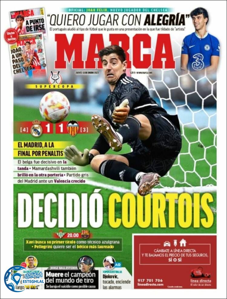 روزنامه ورزشی مارکا پنجشنبه 22 دی 1401 