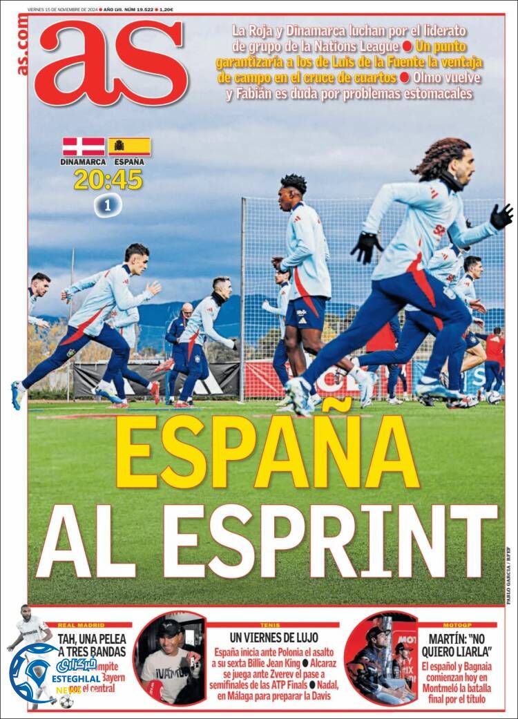 روزنامه ورزشی آ اس جمعه 25 آبان 1403 