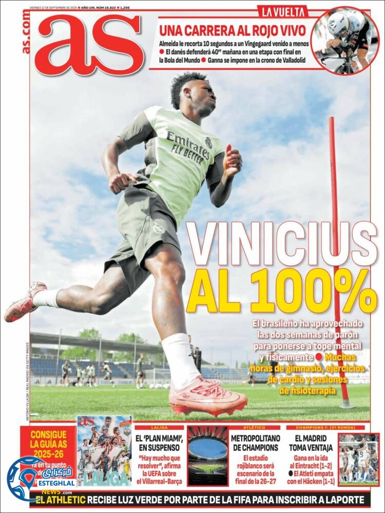 روزنامه ورزشی آ اس  جمعه 21 شهریور 1404 