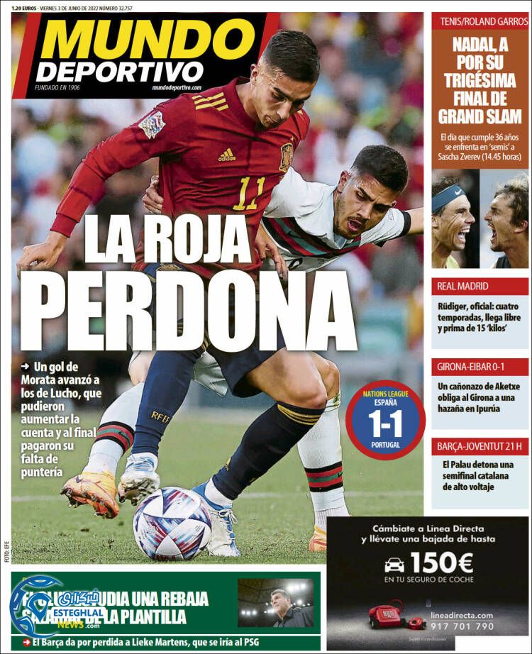 روزنامه ورزشی موندو دپورتیوو جمعه 13 خرداد 1401 