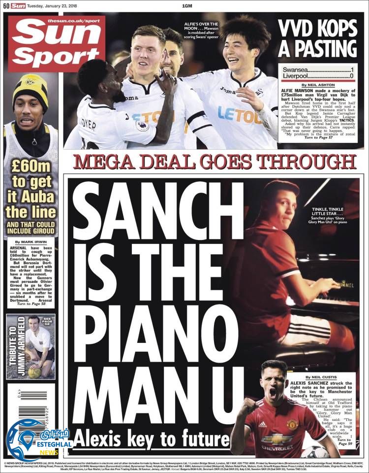 روزنامه ورزشی سان اسپورت سه شنبه 3 بهمن 1396