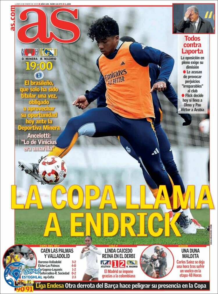 روزنامه ورزشی آ اس دوشنبه 17 دی 1403 