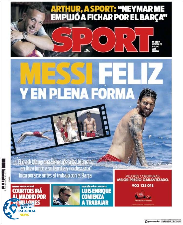 روزنامه ورزشی اسپورت چهارشنبه 27 تیر 1397