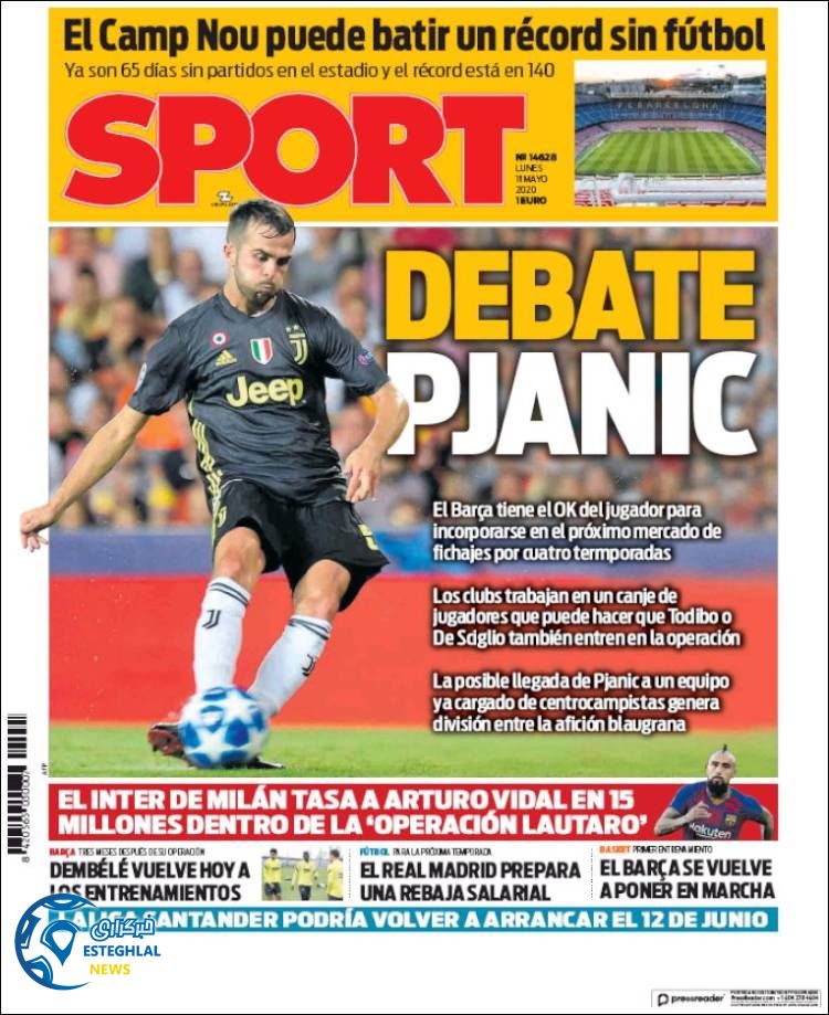 روزنامه ورزشی اسپورت دوشنبه 22 اردیبهشت 1399