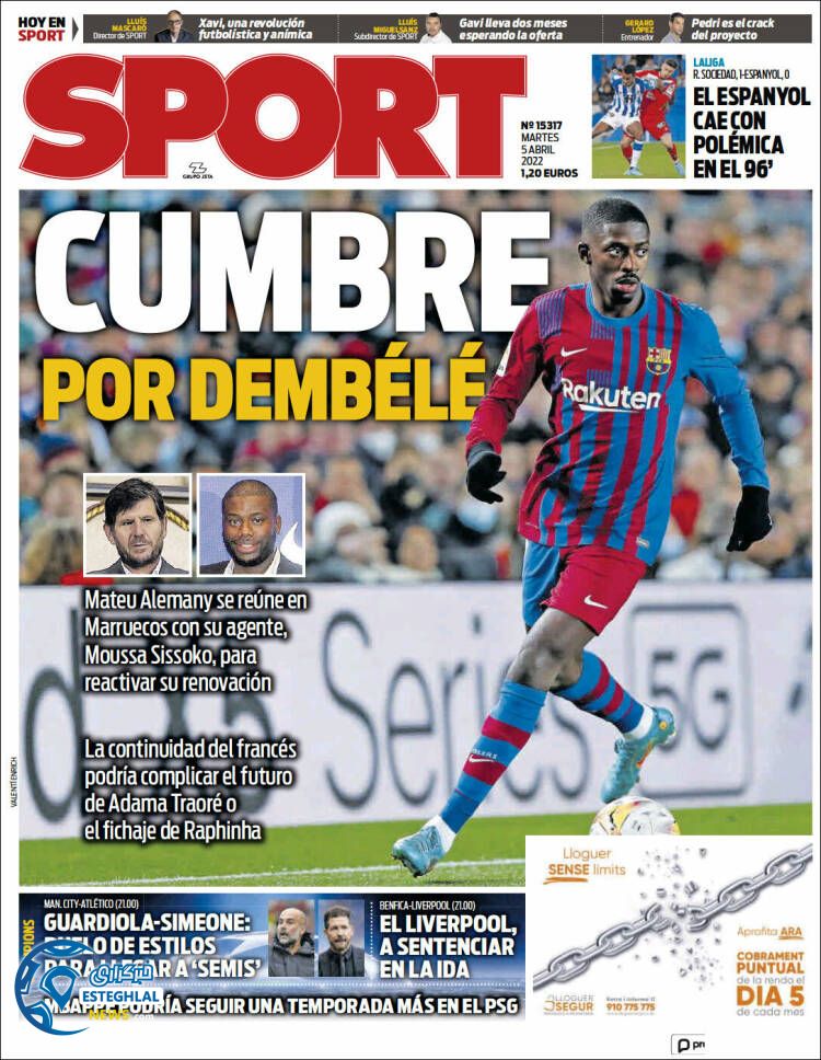 روزنامه ورزشی اسپورت سه شنبه 16 فروردین 1401