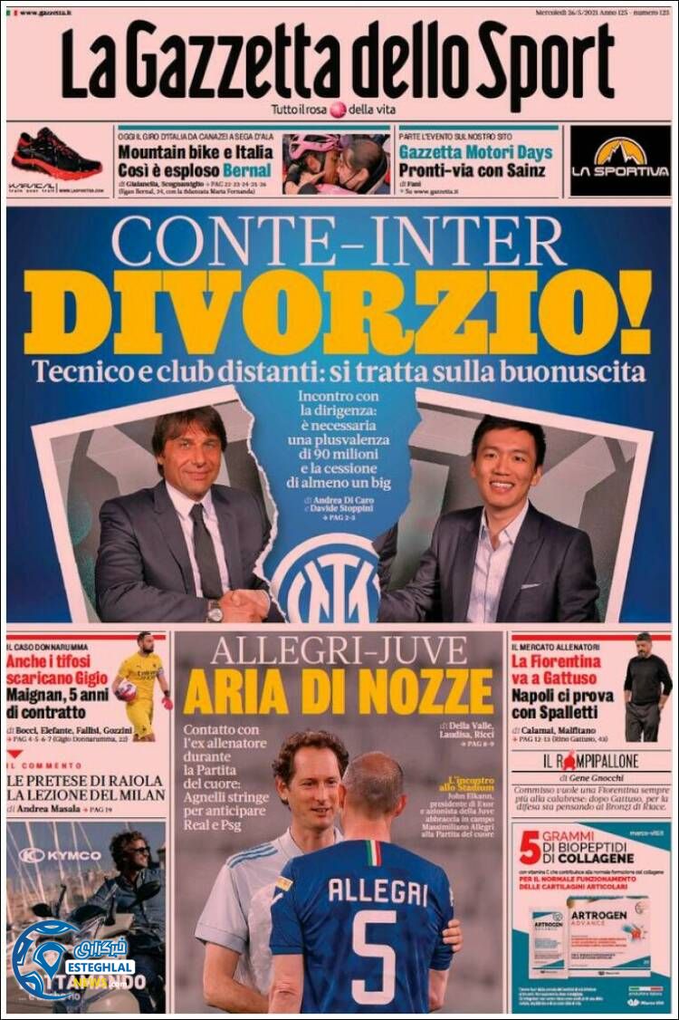 روزنامه ورزشی گاتزتا دلو اسپورت چهارشنبه 5 خرداد 1400