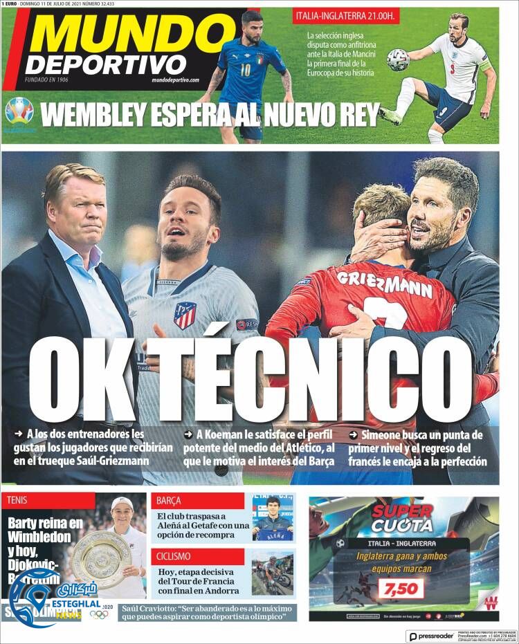 روزنامه ورزشی موندودپورتیوو یکشنبه 20 تیر 1400