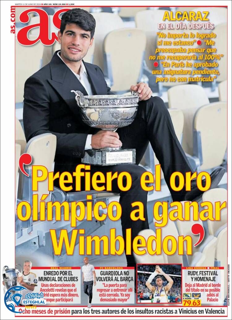 روزنامه ورزشی آ اس سه شنبه 22 خرداد 1403 