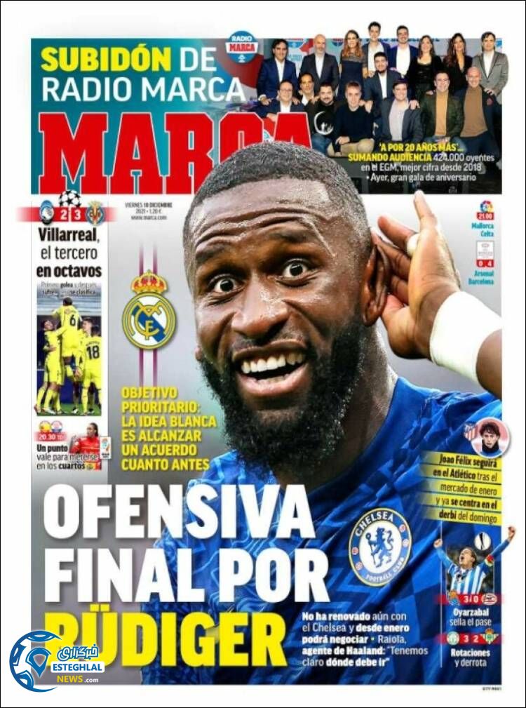 روزنامه ورزشی مارکا جمعه 19 آذر 1400