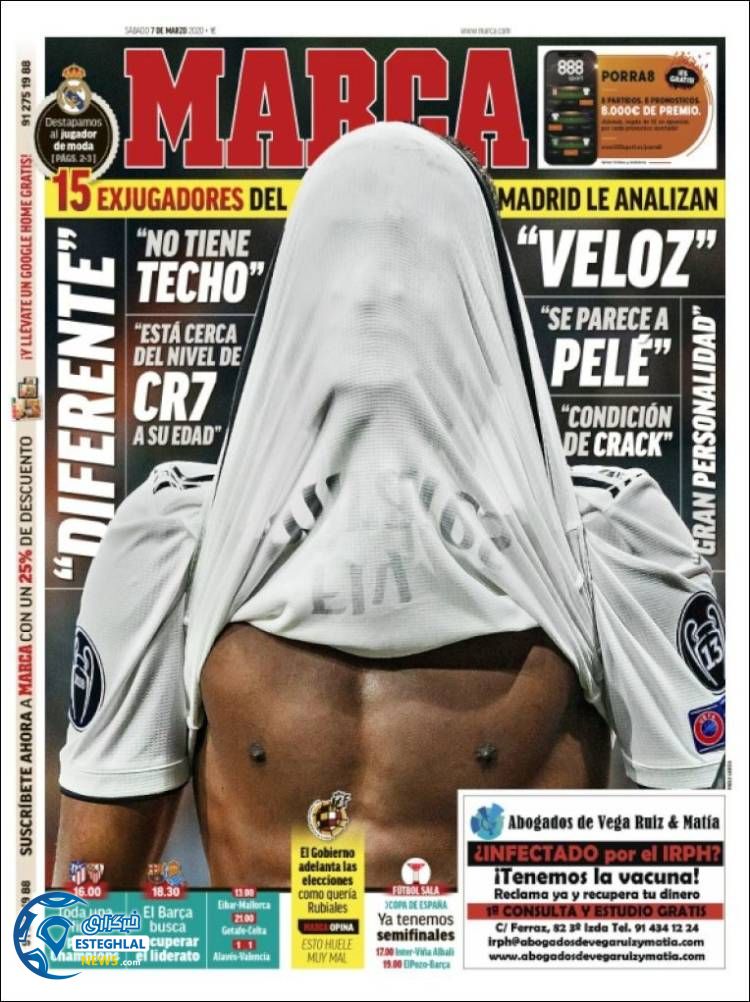 روزنامه ورزشی مارکا شنبه 17 اسفند 1398