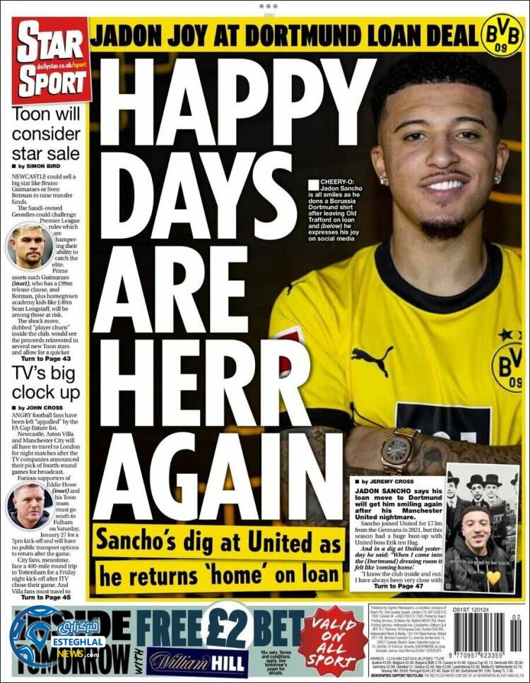 روزنامه ورزشی استار اسپورت جمعه 22 دی 1402 