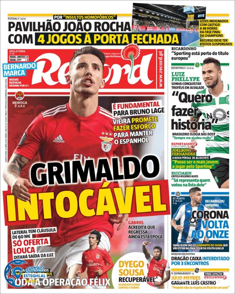 روزنامه ورزشی رکورد پنجشنبه 5 اردیبهشت 1398