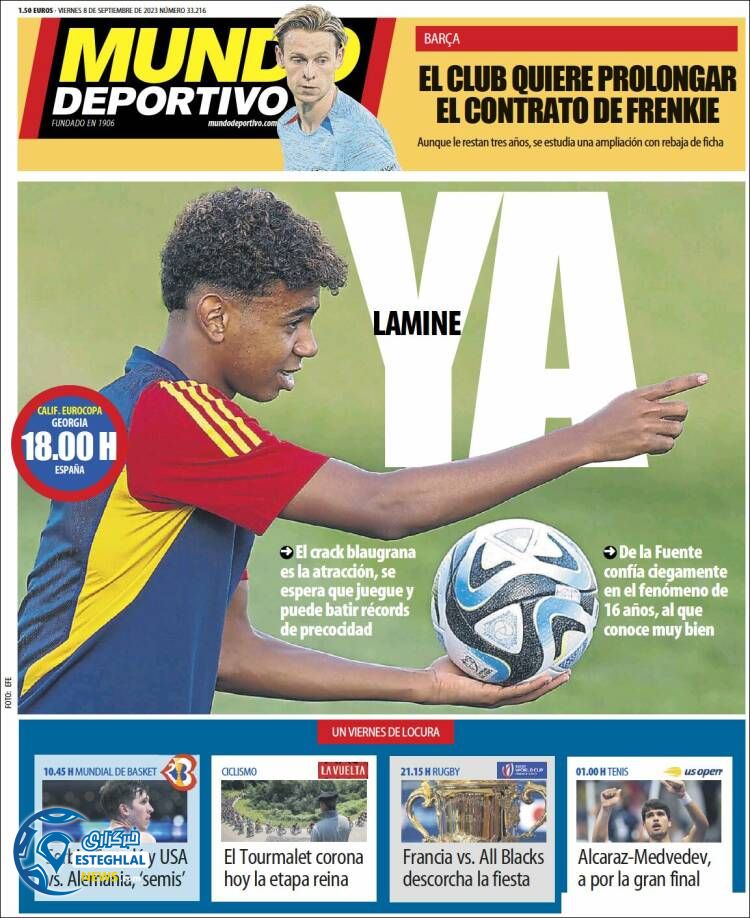 روزنامه ورزشی موندو دپورتیوو جمعه 17 شهریور 1402