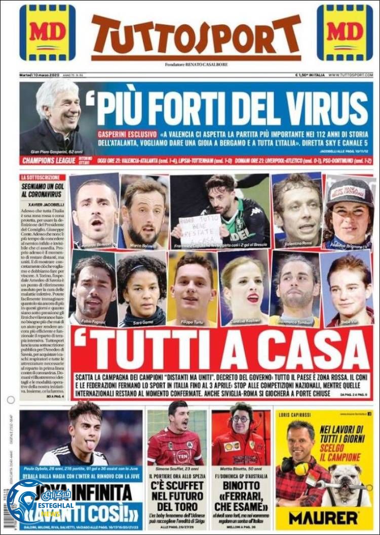 روزنامه ورزشی توتو اسپورت سه شنبه 20 اسفند 1398