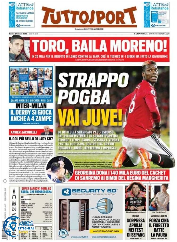 روزنامه ورزشی توتو اسپورت شنبه 19 بهمن 1398