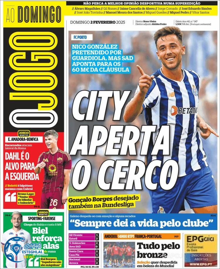 روزنامه ورزشی  اوجوگو یکشنبه 14 بهمن 1403  