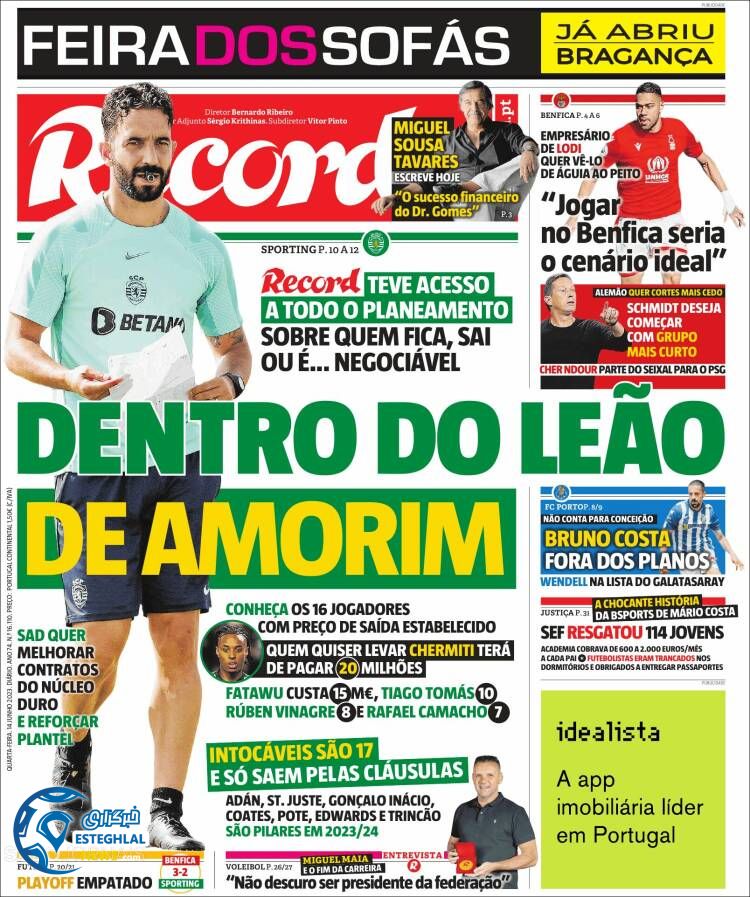 روزنامه ورزشی رکورد چهارشنبه 24 خرداد 1402 