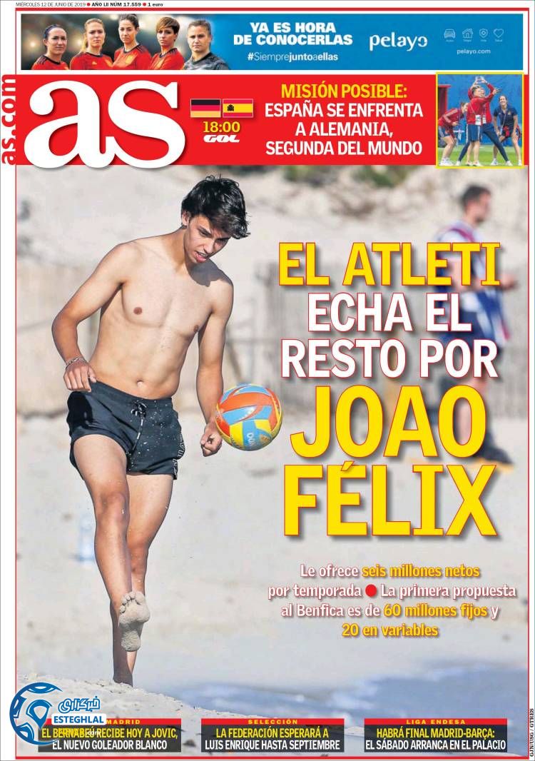 روزنامه ورزشی آاس چهارشنبه 22 خرداد 1398