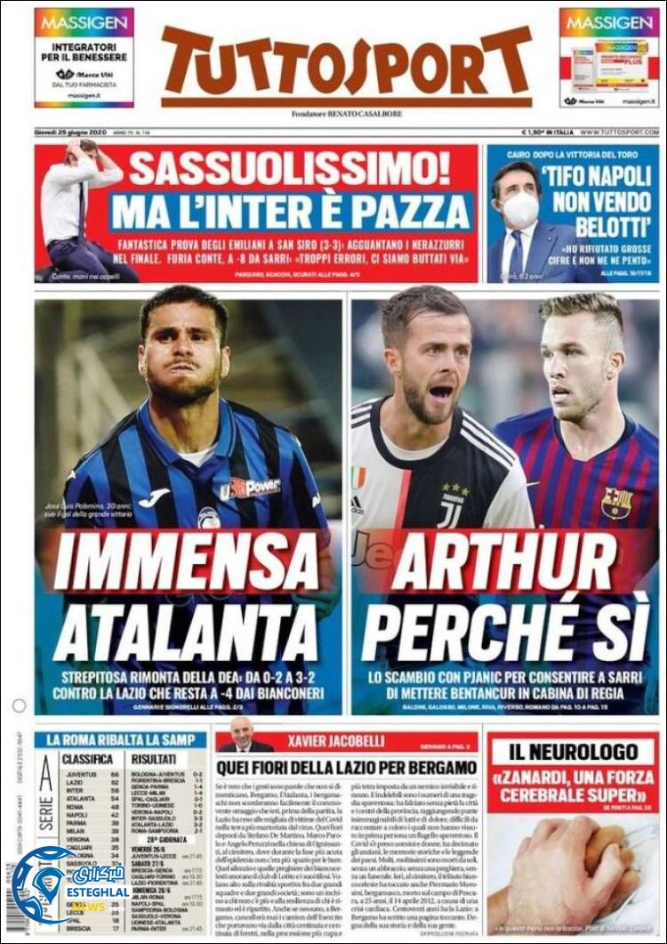 روزنامه ورزشی توتو اسپورت پنجشنبه 5 تیر 1399