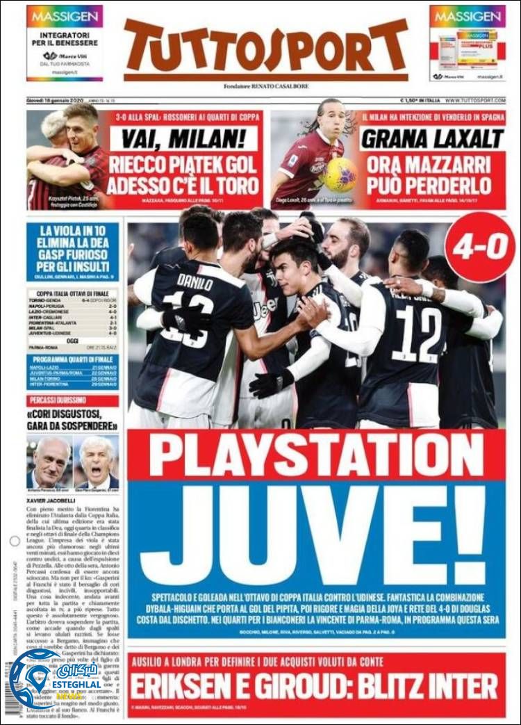 روزنامه ورزشی توتو اسپورت پنجشنبه 26 دی 1398