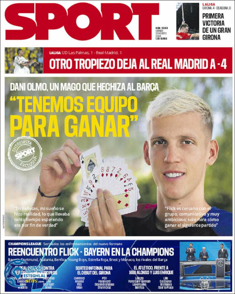 روزنامه ورزشی  اسپورت جمعه 9 شهریور 1403 