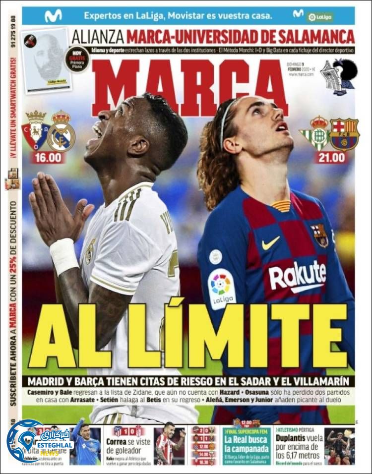 روزنامه ورزشی مارکا یکشنبه 20 بهمن 1398