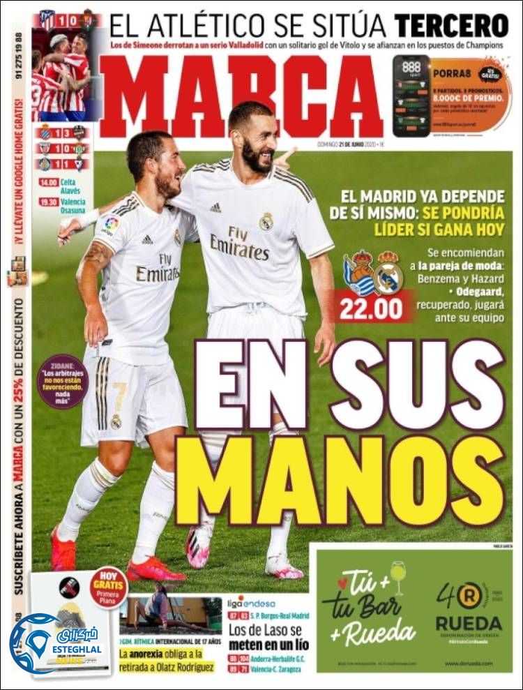 روزنامه ورزشی مارکا یکشنبه 1 تیر 1399