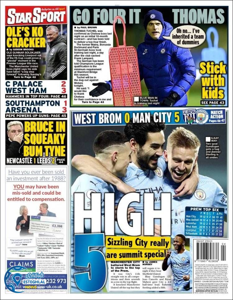 روزنامه ورزشی استار اسپورت چهارشنبه 8 بهمن 1399