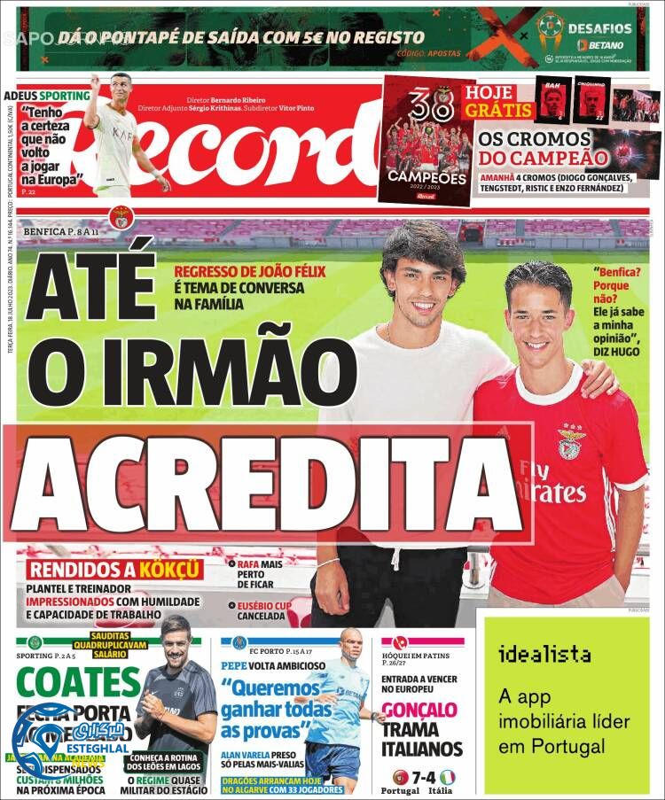 روزنامه ورزشی رکورد سه شنبه 27 تیر 1402 