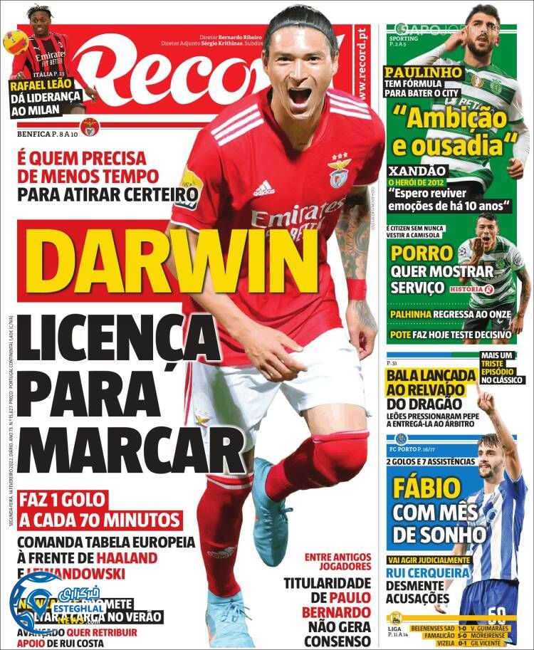 روزنامه ورزشی رکورد دوشنبه 25 بهمن 1400