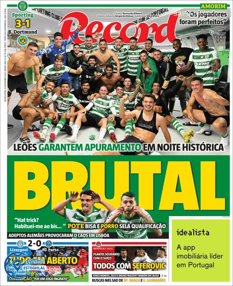 روزنامه ورزشی رکورد پنجشنبه 4 آذر 1400