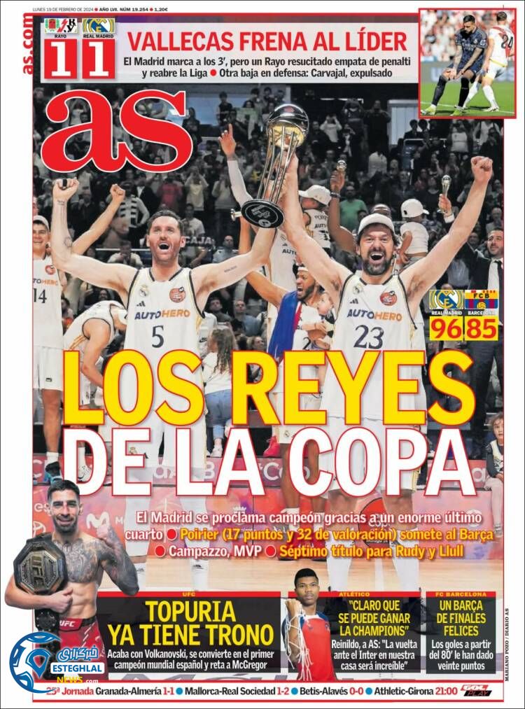 روزنامه  ورزشی آ اس دوشنبه 30 بهمن 1402